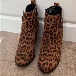 Cheetah print booties